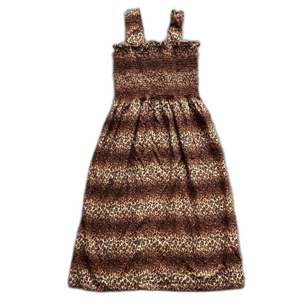 Handmade Sleeveless Leopard Print Dress